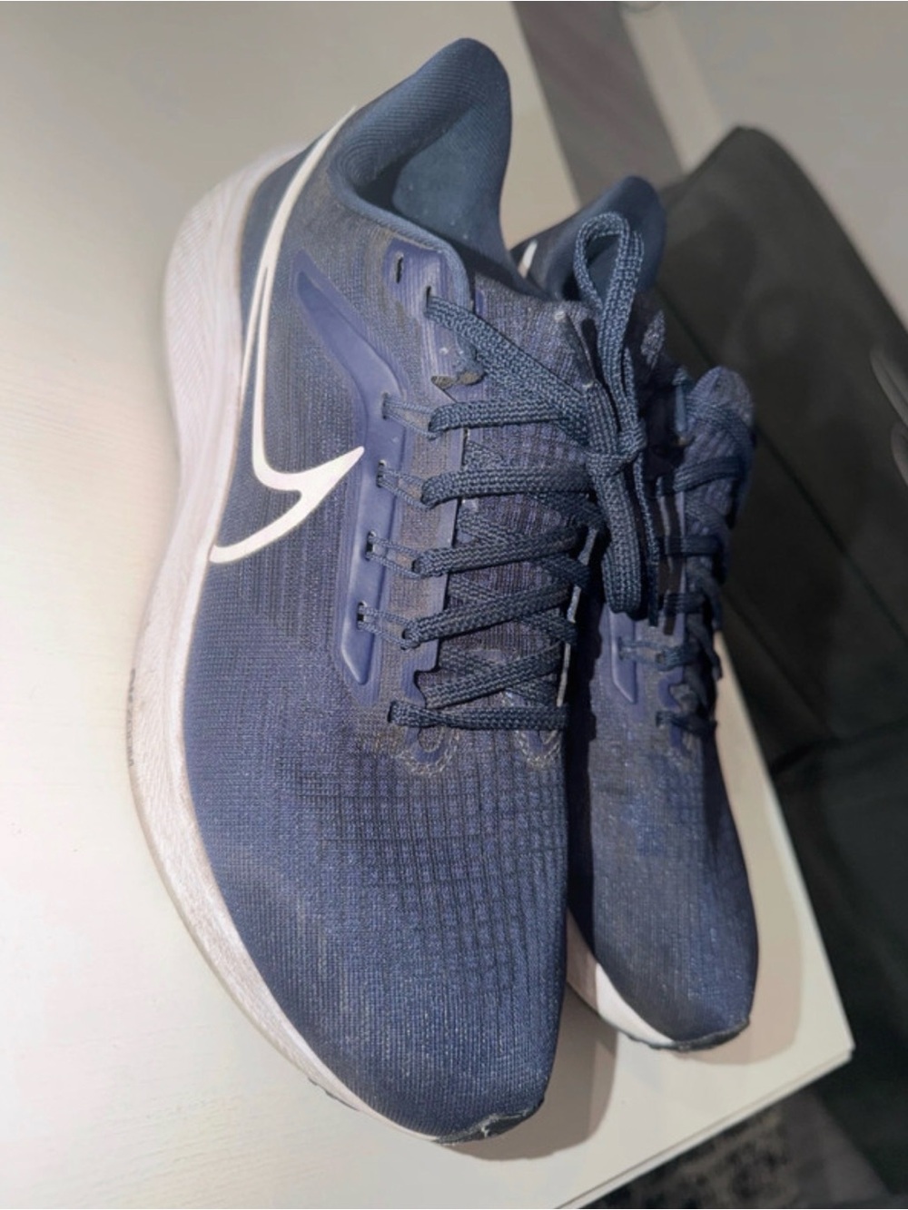 Nike Womenโs Athletic Shoes - Navy with White Swoosh